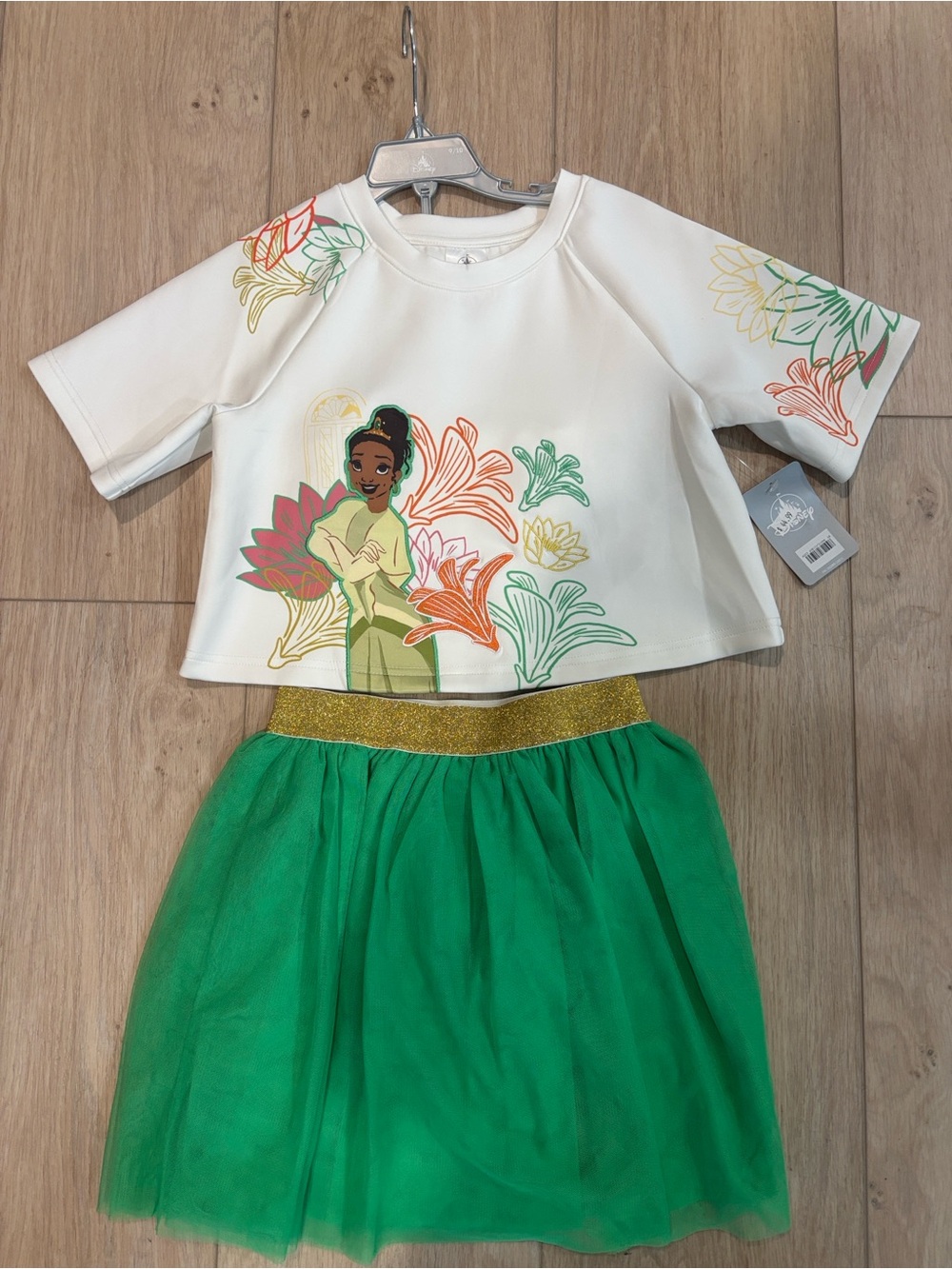 Disney Green & White Tiana-Inspired Tulle Skirt Outfit